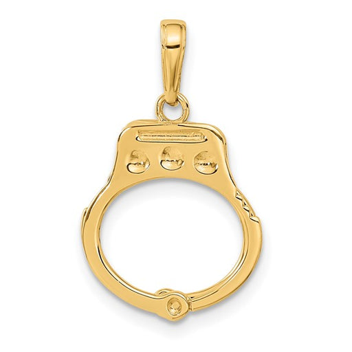 2 Piece 14k Yellow Gold Handcuff Charm Pendant with Chain