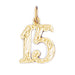 Number 15 Charm Pendant 14k Gold