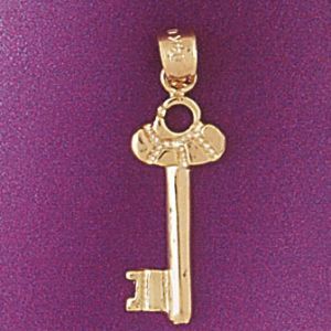 Key Charm Pendant 14k Gold