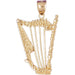 Harp Charm Pendant 14k Gold