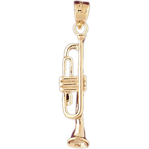Trumpet Charm Pendant 14k Gold