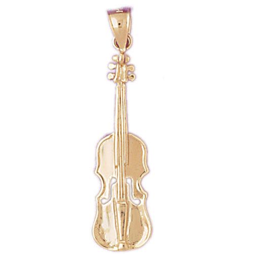 Violin Charm Pendant 14k Gold