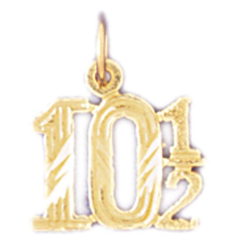 Number 10 1-2 Charm Pendant 14k Gold