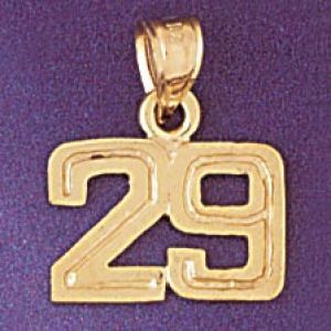 Number 29 Charm Pendant 14k Gold
