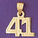 Number 41 Charm Pendant 14k Gold