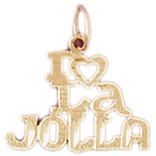 I Love La Jolla Charm Pendant 14k Gold