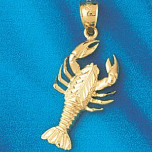 Lobster Charm Pendant 14k Gold