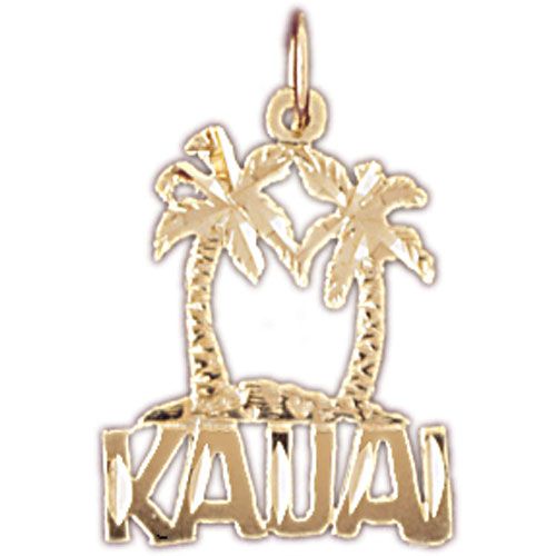 Kauai Hawaii Charm Pendant 14k Gold