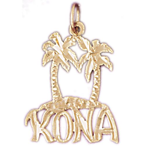 Kona Hawaii Charm Pendant 14k Gold