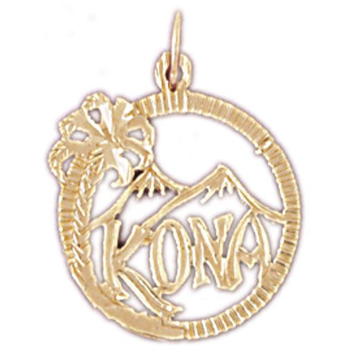 Kona Hawaii Charm Pendant 14k Gold