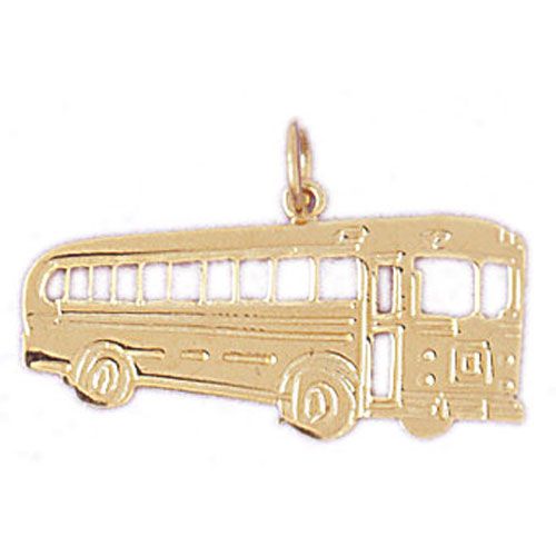 Bus Charm Pendant 14k Gold