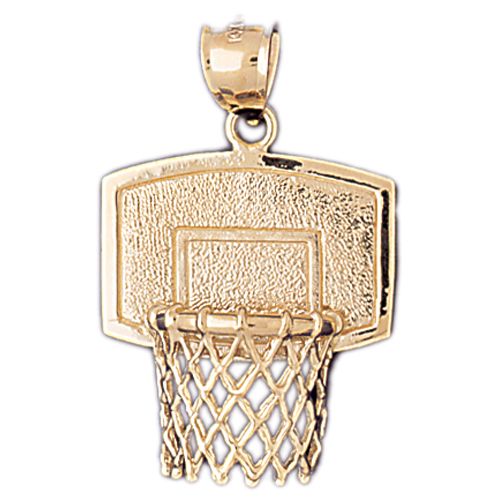 Basketball Board Charm Pendant 14k Gold