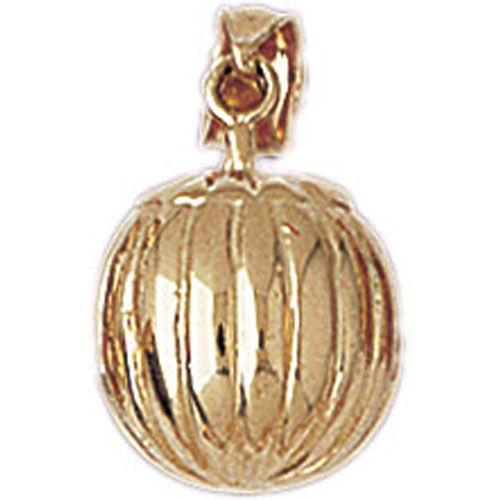 3D Pumpkin Charm Pendant 14k Gold