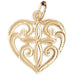 Heart with Cross Charm Pendant 14k Gold