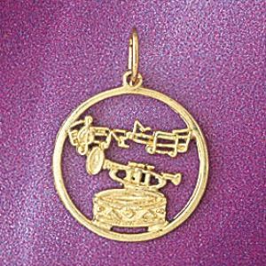 Musical Instruments Charm Pendant 14k Gold