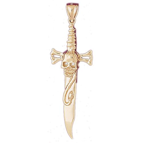 Native American Holy Indian Knife Charm Pendant 14k Gold