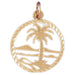 Palm Tree Charm Pendant 14k Gold