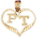 PT Medical Sign Heart Charm Pendant 14k Gold
