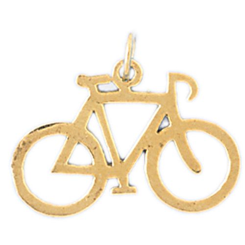 Bicycle Charm Pendant 14k Gold