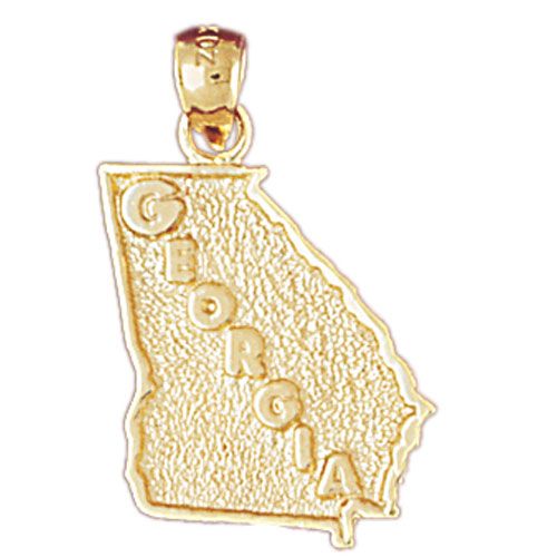 Georgia State Charm Pendant 14k Gold