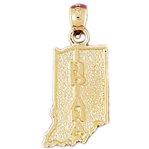 Indiana State Charm Pendant 14k Gold