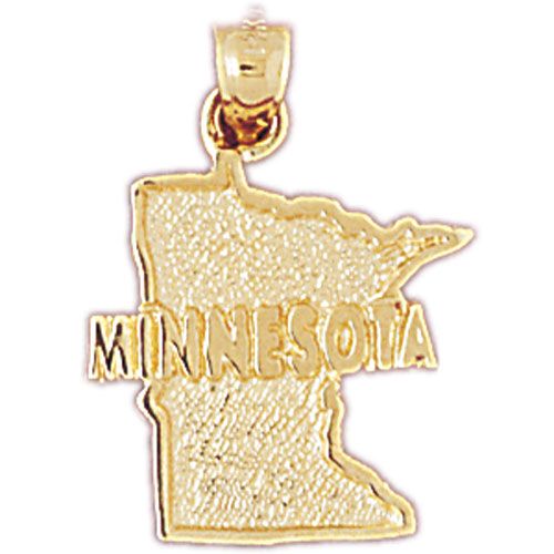 Minnesota State Charm Pendant 14k Gold