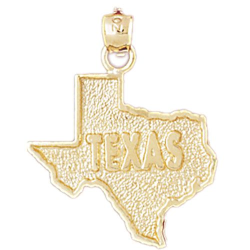 Texas State Charm Pendant 14k Gold