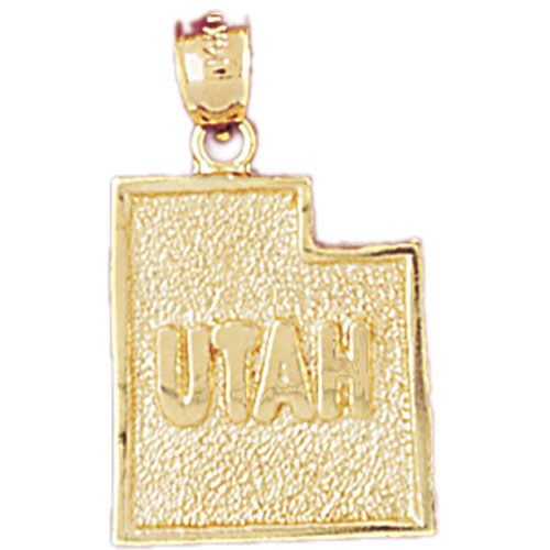 Utah State Charm Pendant 14k Gold