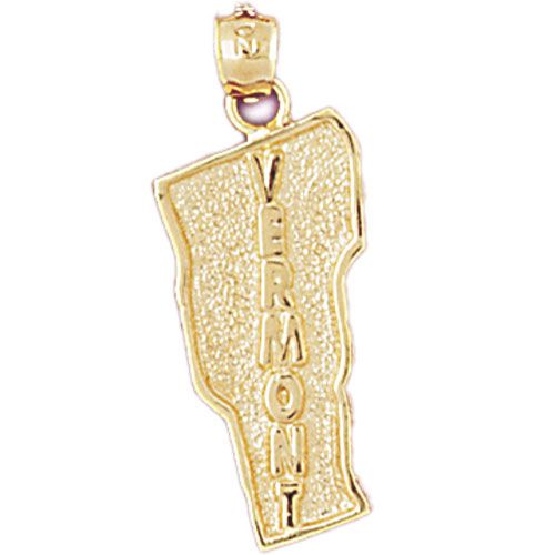 Vermont State Charm Pendant 14k Gold