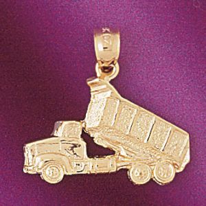 Truck Charm Pendant 14k Gold