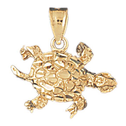 Turtle Charm Pendant 14k Gold