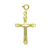 Two Tone Jesus Christ on Cross Charm Pendant 14k Gold