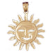 Sun Charm Pendant 14k Gold