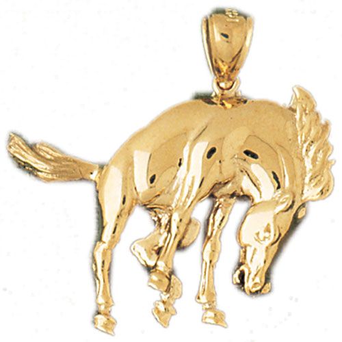 Wild Horse Charm Pendant 14k Gold