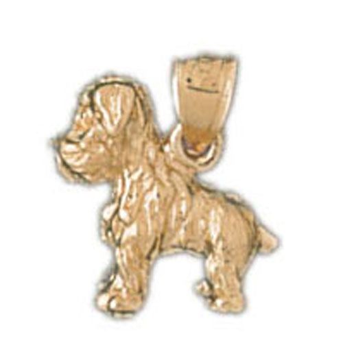 Yorkshire Terrier Dog Charm Pendant 14k Gold