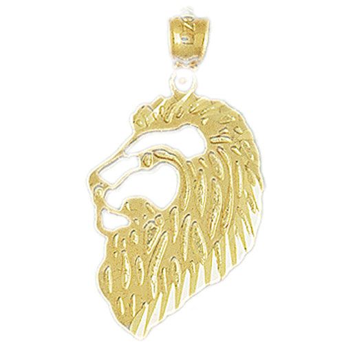 Lion Head Charm Pendant 14k Gold
