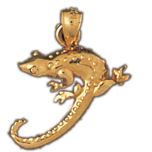 Lizard Charm Pendant 14k Gold