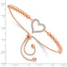 Sterling Silver Rose-tone Beaded CZ Heart Adjustable Bracelet