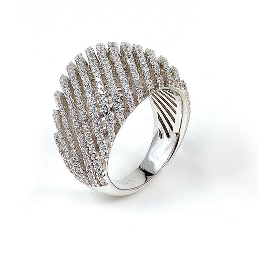 Sterling silver micro-pave CZ ring