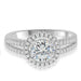 Sterling Silver Rhodium Plated and CZ Halo Engagement Ring