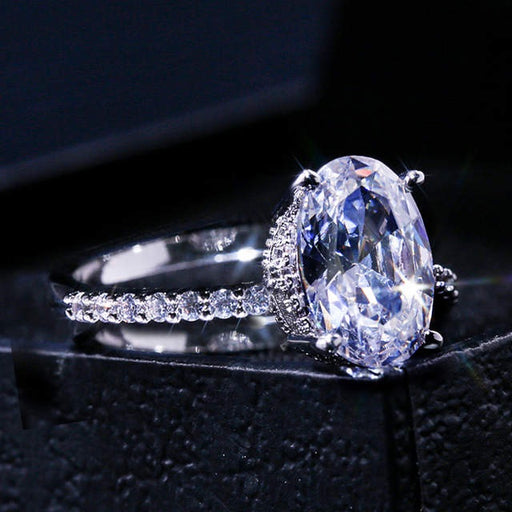 Oval Cubic Zirconia Engagement Ring