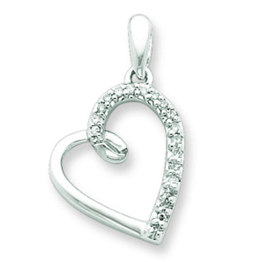 Sterling Silver Diamond Heart Pendant