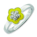 Sterling Silver Stackable Expressions Polished Yellow Enameled & CZ Ring 5