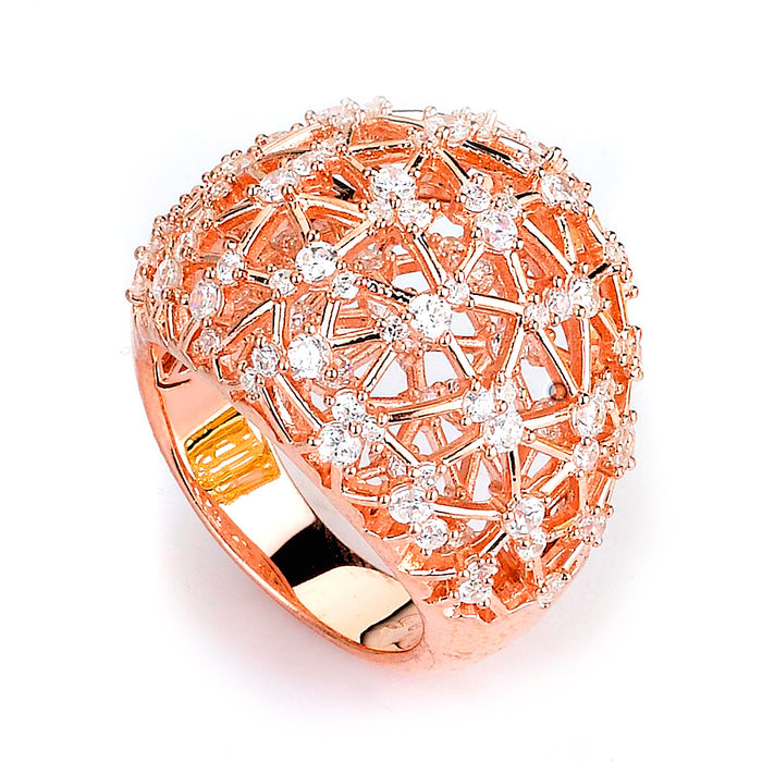 Extravagant sterling silver cubic zirconia ring
