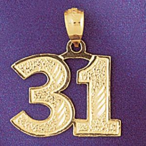 Gold Numbers Charms Pendants