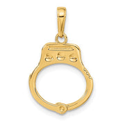 2 Piece 14k Yellow Gold Handcuff Charm Pendant with Chain