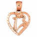 13 In Heart Charm Pendant 14k Gold Rose Gold 14k