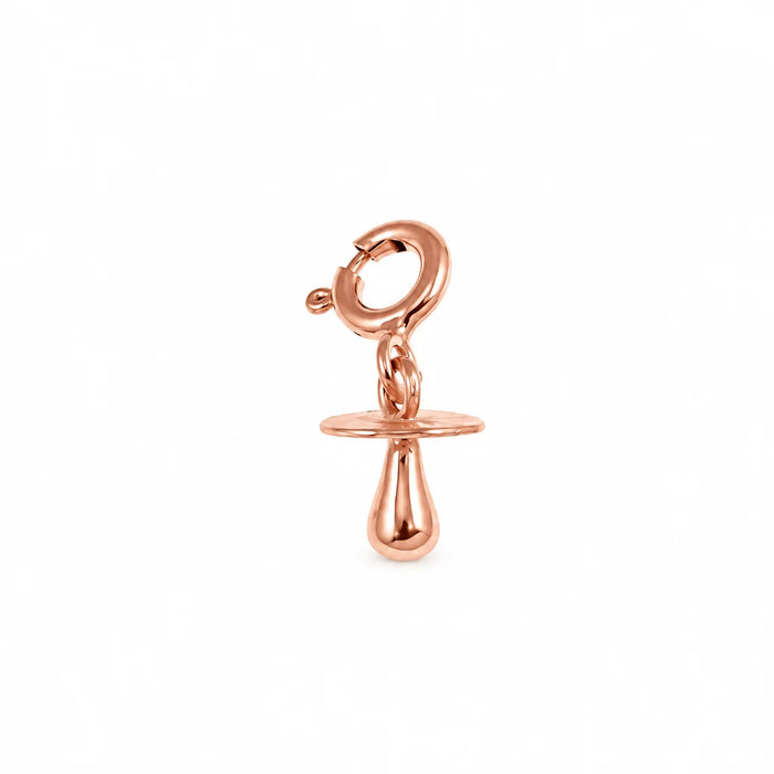 14k Gold 3 Dimensional Baby Pacifier Charm Pendant Rose Gold 14k