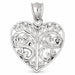 14k Gold Heart Charm Pendant White Gold 14k