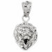 14k Gold Lion Head Charm Pendant White Gold 14k